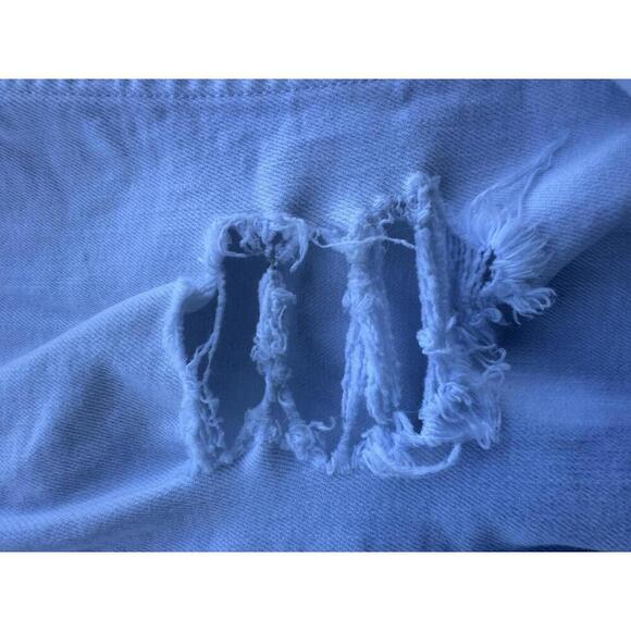 Zara Distressed Womens White Jeans USA 30 Thrashed Street Ripped Sz 8 - Picture 2 of 3